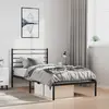 Image de Cadre De Lit Métal Sans Matelas Avec Tête De Lit Noir 100x190cm Vidaxl