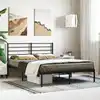 Image de Cadre De Lit Métal Sans Matelas Avec Tête De Lit Noir 140x190cm Vidaxl