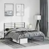 Image de Cadre De Lit Métal Sans Matelas Avec Tête De Lit Noir 150x200cm Vidaxl