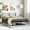 Image de vidaXL Cadre de lit métal sans matelas et tête de lit noir 160x200 cm 352322