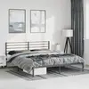 Image de Cadre De Lit Métal Sans Matelas Avec Tête De Lit Noir 193x203cm Vidaxl
