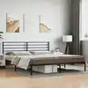 Image de Cadre De Lit Métal Sans Matelas Avec Tête De Lit Noir 200x200cm Vidaxl