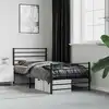 Image de Cadre De Lit Métal Sans Matelas Avec Pied De Lit Noir 80x200 Cm Vidaxl