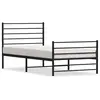 Image de Cadre De Lit Métal Sans Matelas Avec Pied De Lit Noir 107x203cm Vidaxl