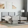 Image de vidaXL Cadre de lit métal sans matelas avec pied de lit noir 140x200cm 352338