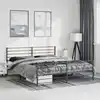 Image de Cadre De Lit Métal Sans Matelas Avec Pied De Lit Noir 183x213cm Vidaxl