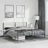 Image de Cadre De Lit Métal Sans Matelas Avec Pied De Lit Noir 193x203cm Vidaxl