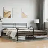 Image de Cadre De Lit Métal Sans Matelas Avec Pied De Lit Noir 200x200cm Vidaxl
