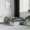 Image de Cadre De Lit Métal Sans Matelas Avec Tête De Lit Blanc 75x190cm Vidaxl