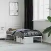 Image de Cadre De Lit Métal Sans Matelas Avec Tête De Lit Blanc 90x200cm Vidaxl
