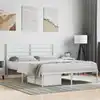 Image de Cadre De Lit Métal Sans Matelas Et Tête De Lit Blanc 120x200 Cm Vidaxl