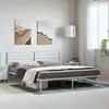 Image de Cadre De Lit Métal Sans Matelas Et Tête De Lit Blanc 183x213 Cm Vidaxl
