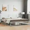 Image de Cadre De Lit Métal Sans Matelas Et Tête De Lit Blanc 200x200 Cm Vidaxl