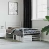 Image de vidaXL Cadre de lit métal avec tête de lit-pied de lit blanc 90x190 cm 352378
