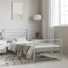 Image de Cadre De Lit Métal Sans Matelas Et Pied De Lit Blanc 100x190 Cm Vidaxl