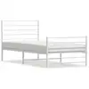 Image de Vidaxl cadre de lit métal sans matelas et pied de lit blanc 100x190 cm