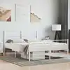 Image de Cadre De Lit Métal Sans Matelas Et Pied De Lit Blanc 120x190 Cm Vidaxl