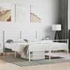 Image de vidaXL Cadre de lit métal sans matelas et pied de lit blanc 140x190 cm 352386