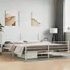 Image de Cadre De Lit Métal Sans Matelas Et Pied De Lit Blanc 180x200 Cm Vidaxl
