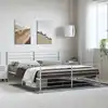 Image de Cadre De Lit Métal Sans Matelas Et Pied De Lit Blanc 193x203 Cm Vidaxl