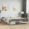 Image de Cadre De Lit Métal Sans Matelas Et Pied De Lit Blanc 200x200 Cm Vidaxl