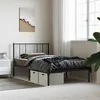 Image de vidaXL Cadre de lit métal sans matelas avec tête de lit noir 90x190 cm 352472