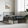 Image de vidaXL Cadre de lit métal sans matelas avec tête de lit noir 100x200cm 352475