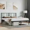Image de Cadre De Lit Métal Sans Matelas Avec Tête De Lit Noir 120x190cm Vidaxl