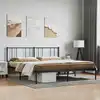 Image de Cadre De Lit Métal Sans Matelas Avec Tête De Lit Noir 200x200cm Vidaxl