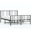 Image de Cadre De Lit Métal Sans Matelas Avec Pied De Lit Noir 120x190cm Vidaxl