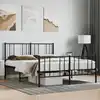 Image de Cadre De Lit Métal Sans Matelas Avec Pied De Lit Noir 160x200cm Vidaxl