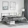 Image de Cadre De Lit Métal Sans Matelas Avec Pied De Lit Noir 183x213cm Vidaxl