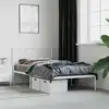 Image de Cadre De Lit M ©tal Sans Matelas Avec T  te De Lit Blanc 75x190cm Vidaxl