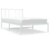 Image de Cadre De Lit Métal Sans Matelas Avec Tête De Lit Blanc 90x190cm Vidaxl