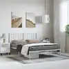 Image de Cadre De Lit Métal Sans Matelas Et Tête De Lit Blanc 135x190 Cm Vidaxl