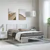Image de Cadre De Lit Métal Sans Matelas Et Tête De Lit Blanc 150x200 Cm Vidaxl