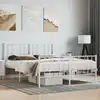 Image de Cadre De Lit Métal Sans Matelas Et Pied De Lit Blanc 140x190 Cm Vidaxl