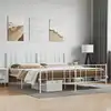 Image de Cadre De Lit Métal Sans Matelas Et Pied De Lit Blanc 180x200 Cm Vidaxl