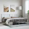 Image de Cadre De Lit Métal Sans Matelas Et Pied De Lit Blanc 183x213 Cm Vidaxl