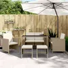 Image de Ensemble à manger de jardin avec coussins 6pcs beige poly rotin