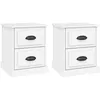 Image de Tables De Chevet 2 Pcs Blanc 39x39x47,5 Cm Bois D'ingénierie Vidaxl