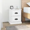 Image de vidaXL Tables de chevet 2 pcs blanc 39x39x475 cm bois dingénierie 816145