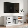 Image de Meuble Tv Blanc Brillant 102x35,5x47,5 Cm Bois D'ingénierie Vidaxl