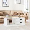 Image de Table Basse Blanc 90x50x35 Cm Bois D'ingénierie Vidaxl