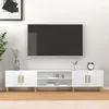 Image de Meuble Tv Blanc Brillant 180x31,5x40 Cm Bois D'ingénierie Vidaxl