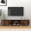 Image de Meuble Tv Chêne Fumé 180x31,5x40 Cm Bois D'ingénierie Vidaxl