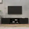 Image de Meuble Tv Noir 180x31,5x40 Cm Bois D'ingénierie Vidaxl