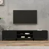 Image de vidaXL Meuble TV noir 180x315x40 cm bois dingénierie 816265