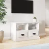 Image de Meuble Tv Blanc Brillant 80x35x50 Cm Bois D'ingénierie Vidaxl
