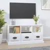 Image de Meuble Tv Blanc Brillant 100x35x50 Cm Bois D'ingénierie Vidaxl